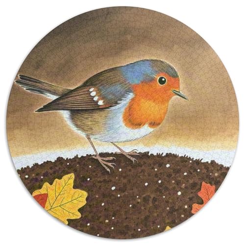 Robin 1000 Teile Puzzle Vogel Rundes Puzzle Geeignet Ab 12 Jahren Pädagogisches Für Erwachsene Kinder Buntes Tier Stressabbau-Spielzeug 1000pcs (67.5x67.5cm) von OJASDBDJE