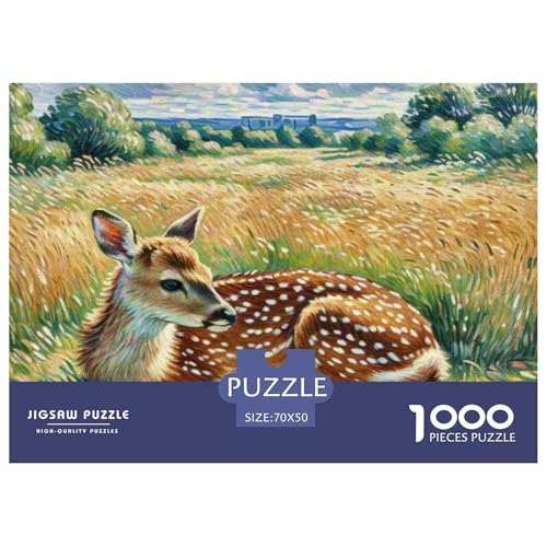 Roe Hirsch 1000 Teile Puzzle Tiere Für Die Ganze Familie Entspannend Detailreich Spielzeug Lernspiel 70x50cm/1000pcs von OJASDBDJE