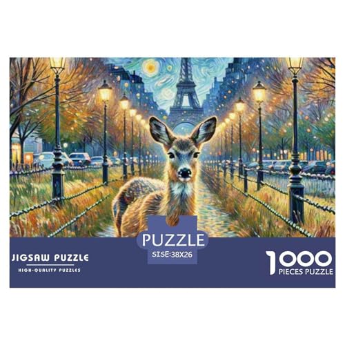 Roe Hirsch 1000 Teile Puzzle Tiere Für Die Ganze Familie Herausforderung Detailreich Spielzeug Lernspiel 38x26cm/1000pcs von OJASDBDJE