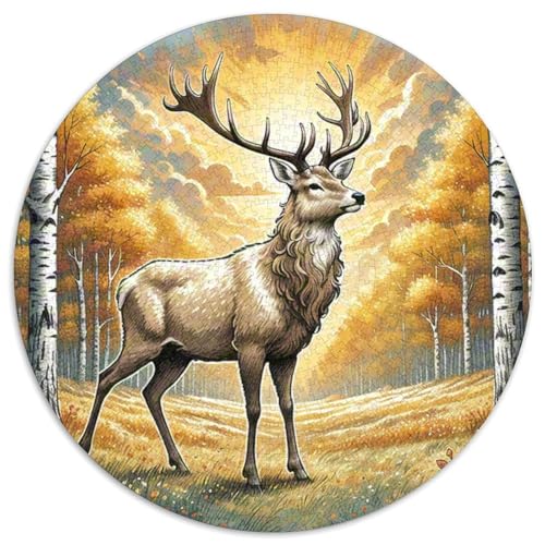 Roter Hirsch 1000 Teile Puzzle Tiere Circular Puzzle Geeignet Ab 12 Jahren Pädagogisches Für Erwachsene Kinder Buntes Tier Geschenke 1000pcs (67.5x67.5cm) von OJASDBDJE