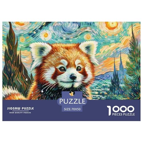 Roter Panda 1000 Teile Puzzle Tiere Für Die Ganze Familie Entspannend Premium-Qualität Spielzeug Pädagogisches Spiel 70x50cm/1000pcs von OJASDBDJE
