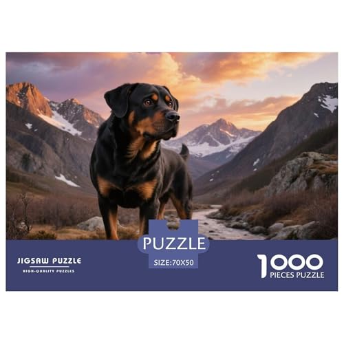 Rottweiler 1000 Teile Puzzle Haustier Hund Geschenke Für Frauen/Männer Entspannend Detailreich Spielzeug Pädagogisches Spiel 70x50cm/1000pcs von OJASDBDJE