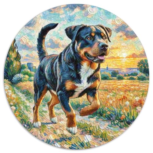 Rottweiler 1000 Teile Puzzles Tierhund Rund Puzzle Geeignet Ab 12 Jahren Pädagogisches Für Erwachsene Kinder Buntes Tier Geschenke 1000pcs (67.5x67.5cm) von OJASDBDJE