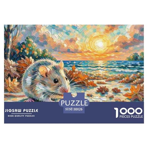 Schlafmaus 1000 Teile Puzzle Tiere Für Die Ganze Familie Entspannend Premium-Qualität Spaß Lernspiel 38x26cm/1000pcs von OJASDBDJE