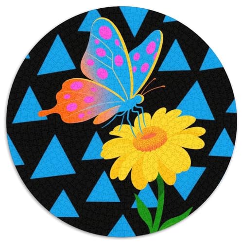 Schmetterling Mit 1000 Teilen Puzzle Insekten Circular Puzzle Für Erwachsene Und Kinder Pädagogisches Für Erwachsene Kinder Buntes Tier Stressabbau-Spielzeug 1000pcs (67.5x67.5cm) von OJASDBDJE