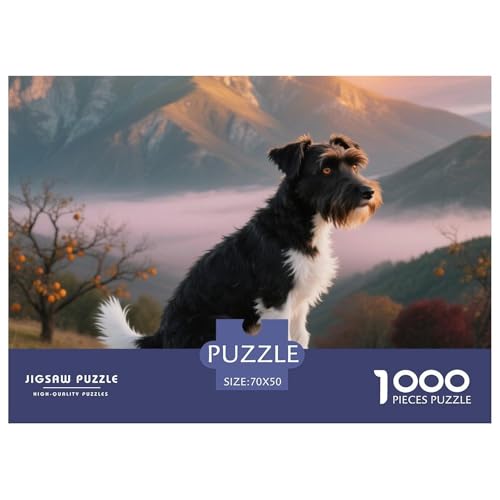 Schnauzer 1000 Teile Puzzle Haustier Hund Für Die Ganze Familie Entspannend Detailreich Spielzeug Lernspiel 70x50cm/1000pcs von OJASDBDJE
