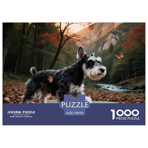 Schnauzer 1000 Teile Puzzle Haustier Hund Für Die Ganze Familie Entspannend Detailreich Spielzeug Lernspiel 70x50cm/1000pcs von OJASDBDJE