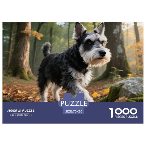 Schnauzer 1000 Teile Puzzle Haustier Hund Für Die Ganze Familie Entspannend Premium-Qualität Spielzeug Pädagogisches Spiel 70x50cm/1000pcs von OJASDBDJE