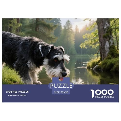 Schnauzer 1000 Teile Puzzle Haustier Hund Für Die Ganze Familie Herausforderung Detailreich Spaß Pädagogisches Spiel 70x50cm/1000pcs von OJASDBDJE