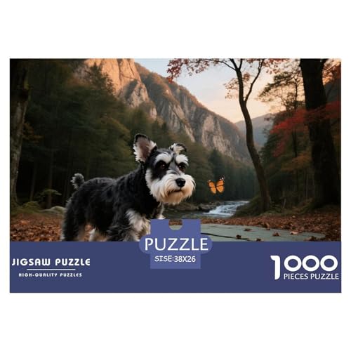 Schnauzer 1000 Teile Puzzle Haustier Hund Für Die Ganze Familie Herausforderung Detailreich Spielzeug Pädagogisches Spiel 38x26cm/1000pcs von OJASDBDJE