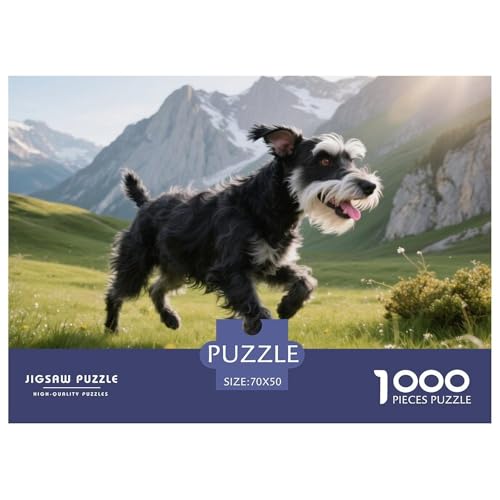 Schnauzer 1000 Teile Puzzle Haustier Hund Für Kinder Ab 12 Jahren Entspannend Detailreich Spielzeug Pädagogisches Spiel 70x50cm/1000pcs von OJASDBDJE