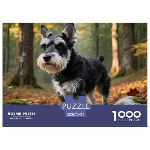 Schnauzer 1000 Teile Puzzle Haustier Hund Für Kinder Ab 12 Jahren Entspannend Premium-Qualität Spielzeug Lernspiel 70x50cm/1000pcs von OJASDBDJE