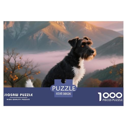 Schnauzer 1000 Teile Puzzle Haustier Hund Für Kinder Ab 12 Jahren Herausforderung Detailreich Spielzeug Lernspiel 38x26cm/1000pcs von OJASDBDJE