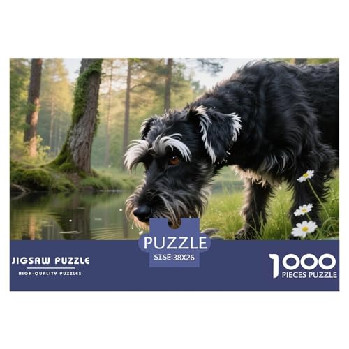 Schnauzer 1000 Teile Puzzle Haustier Hund Geschenke Für Frauen/Männer Entspannend Detailreich Spaß Pädagogisches Spiel 38x26cm/1000pcs von OJASDBDJE