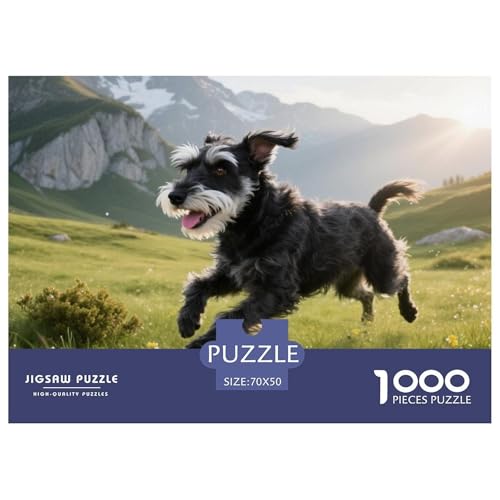 Schnauzer 1000 Teile Puzzle Haustier Hund Geschenke Für Frauen/Männer Entspannend Premium-Qualität Spielzeug Lernspiel 70x50cm/1000pcs von OJASDBDJE