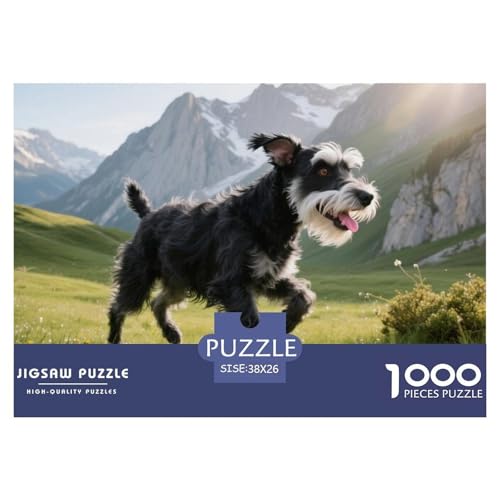 Schnauzer 1000 Teile Puzzle Haustier Hund Geschenke Für Frauen/Männer Herausforderung Detailreich Spaß Pädagogisches Spiel 38x26cm/1000pcs von OJASDBDJE
