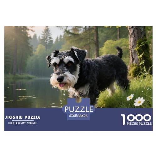 Schnauzer 1000 Teile Puzzles Haustier Hund Für Kinder Ab 12 Jahren Entspannend Detailreich Spielzeug Lernspiel 38x26cm/1000pcs von OJASDBDJE