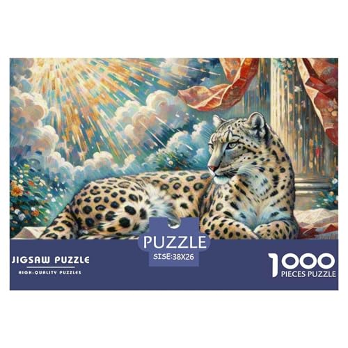 SchneeLeopard 1000 Teile Puzzle Tiere Für Kinder Ab 12 Jahren Entspannend Premium-Qualität Spielzeug Lernspiel 38x26cm/1000pcs von OJASDBDJE