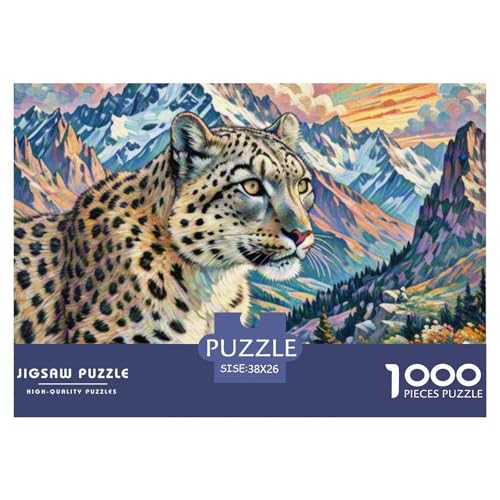 SchneeLeopard 1000 Teile Puzzle Tiere Für Kinder Ab 12 Jahren Herausforderung Detailreich Spaß Pädagogisches Spiel 38x26cm/1000pcs von OJASDBDJE