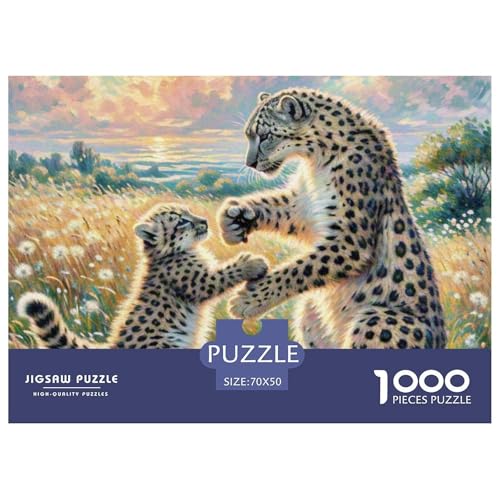 SchneeLeopard 1000 Teile Puzzle Tiere Für Kinder Ab 12 Jahren Herausforderung Detailreich Spaß Pädagogisches Spiel 70x50cm/1000pcs von OJASDBDJE