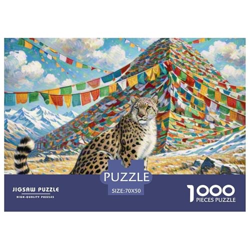 SchneeLeopard 1000 Teile Puzzle Tiere Geschenke Für Frauen/Männer Herausforderung Detailreich Spaß Lernspiel 70x50cm/1000pcs von OJASDBDJE