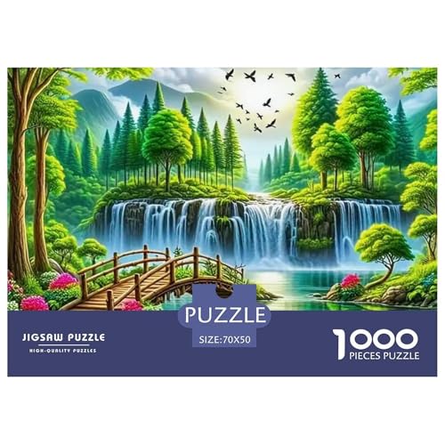 Schöner Wasserfall 1000 Teile Puzzle Scenery Für Die Ganze Familie Entspannend Premium-Qualität Spielzeug Lernspiel 70x50cm/1000pcs von OJASDBDJE