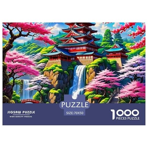 Schöner Wasserfall 1000 Teile Puzzle Scenery Für Die Ganze Familie Herausforderung Premium-Qualität Spielzeug Lernspiel 70x50cm/1000pcs von OJASDBDJE