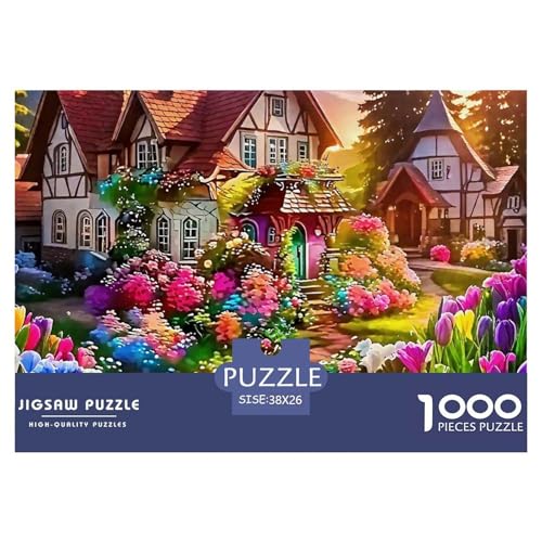 Schönes Ferienhaus 1000 Teile Puzzle Scenery Für Die Ganze Familie Herausforderung Detailreich Spielzeug Lernspiel 38x26cm/1000pcs von OJASDBDJE