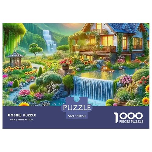 Schönes Ferienhaus 1000 Teile Puzzle Scenery Für Die Ganze Familie Herausforderung Premium-Qualität Spielzeug Lernspiel 70x50cm/1000pcs von OJASDBDJE