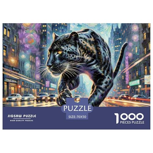 Schwarze Panther 1000 Teile Puzzle Tiere Für Kinder Ab 12 Jahren Herausforderung Detailreich Spielzeug Pädagogisches Spiel 70x50cm/1000pcs von OJASDBDJE
