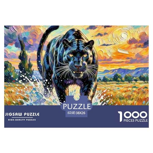 Schwarze Panther 1000 Teile Puzzle Tiere Für Kinder Ab 12 Jahren Herausforderung Premium-Qualität Spielzeug Lernspiel 38x26cm/1000pcs von OJASDBDJE