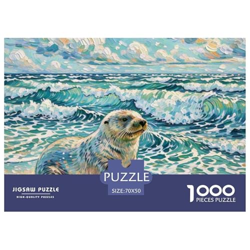 Seeotter 1000 Teile Puzzle Tiere Für Die Ganze Familie Herausforderung Premium-Qualität Spaß Pädagogisches Spiel 70x50cm/1000pcs von OJASDBDJE