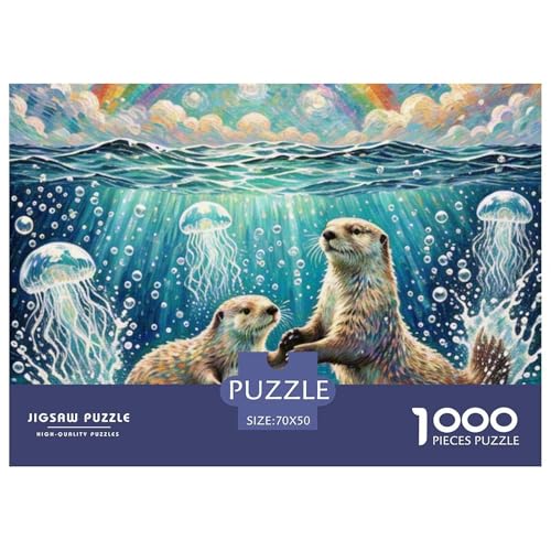 Seeotter 1000 Teile Puzzle Tiere Für Kinder Ab 12 Jahren Entspannend Premium-Qualität Spaß Lernspiel 70x50cm/1000pcs von OJASDBDJE