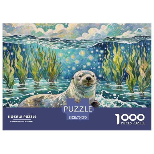Seeotter 1000 Teile Puzzle Tiere Für Kinder Ab 12 Jahren Herausforderung Detailreich Spaß Lernspiel 70x50cm/1000pcs von OJASDBDJE