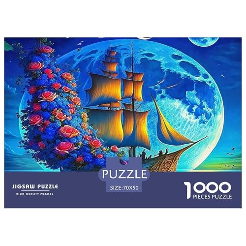 Segelboot 1000 Teile Puzzle Fantasie Für Die Ganze Familie Entspannend Detailreich Spaß Pädagogisches Spiel 70x50cm/1000pcs von OJASDBDJE