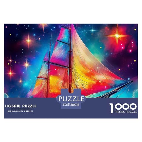 Segelboot 1000 Teile Puzzle Fantasie Für Die Ganze Familie Entspannend Premium-Qualität Spielzeug Lernspiel 38x26cm/1000pcs von OJASDBDJE