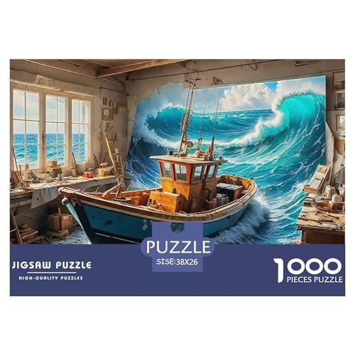 Segelboot 1000 Teile Puzzle Fantasie Für Kinder Ab 12 Jahren Herausforderung Premium-Qualität Spaß Lernspiel 38x26cm/1000pcs von OJASDBDJE