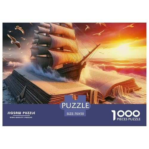 Segelboot 1000 Teile Puzzle Fantasie Geschenke Für Frauen/Männer Entspannend Detailreich Spaß Lernspiel 70x50cm/1000pcs von OJASDBDJE