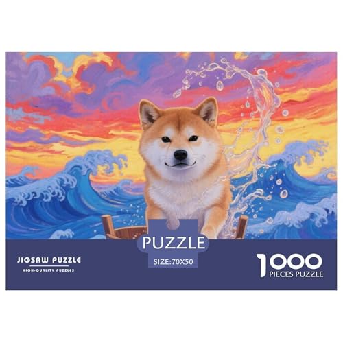 Shiba Inu 1000 Teile Puzzle Haustier Hund Für Die Ganze Familie Entspannend Detailreich Spielzeug Lernspiel 70x50cm/1000pcs von OJASDBDJE