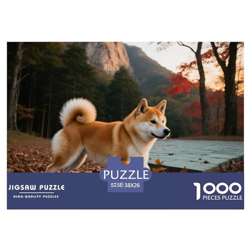Shiba Inu 1000 Teile Puzzle Haustier Hund Für Die Ganze Familie Entspannend Premium-Qualität Spielzeug Lernspiel 38x26cm/1000pcs von OJASDBDJE