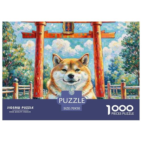 Shiba Inu 1000 Teile Puzzle Haustier Hund Für Die Ganze Familie Herausforderung Detailreich Spielzeug Lernspiel 70x50cm/1000pcs von OJASDBDJE