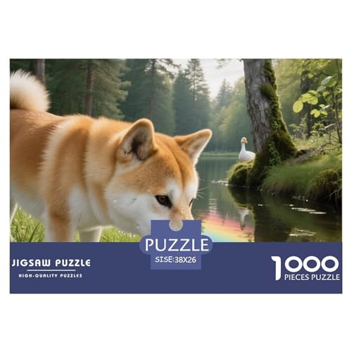 Shiba Inu 1000 Teile Puzzle Haustier Hund Geschenke Für Frauen/Männer Herausforderung Detailreich Spielzeug Lernspiel 38x26cm/1000pcs von OJASDBDJE
