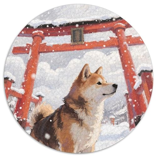 Shiba Inu 1000 Teile Puzzle Tierhund Circular Puzzle Geeignet Ab 12 Jahren Pädagogisches Für Erwachsene Kinder Buntes Tier Stressabbau-Spielzeug 1000pcs (67.5x67.5cm) von OJASDBDJE