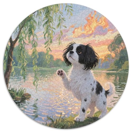 Shih Tzu Mit 1000 Teilen Puzzles Tierhund Rundes Puzzle Geeignet Ab 12 Jahren Pädagogisches Für Erwachsene Kinder Buntes Tier Geschenke 1000pcs (67.5x67.5cm) von OJASDBDJE