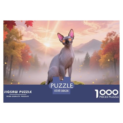 Sphynx 1000 Teile Puzzle Pet Katze Für Die Ganze Familie Entspannend Premium-Qualität Spielzeug Lernspiel 38x26cm/1000pcs von OJASDBDJE
