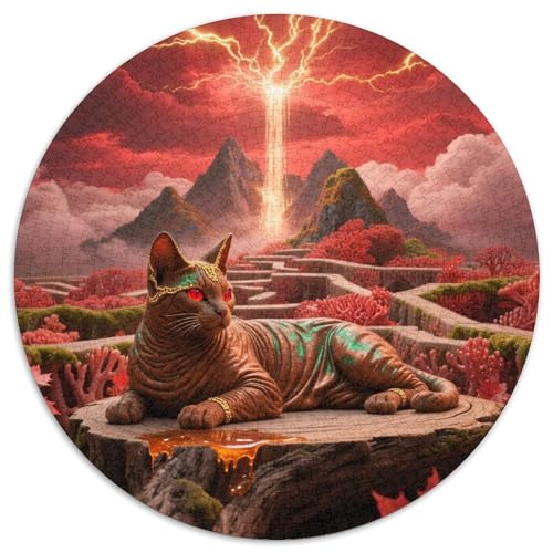 Sphynx 1000 Teile Puzzle Pet Katze Runde Kreispuzzles Geeignet Ab 12 Jahren Pädagogisches Für Erwachsene Kinder Buntes Tier Geschenke 1000pcs (67.5x67.5cm) von OJASDBDJE