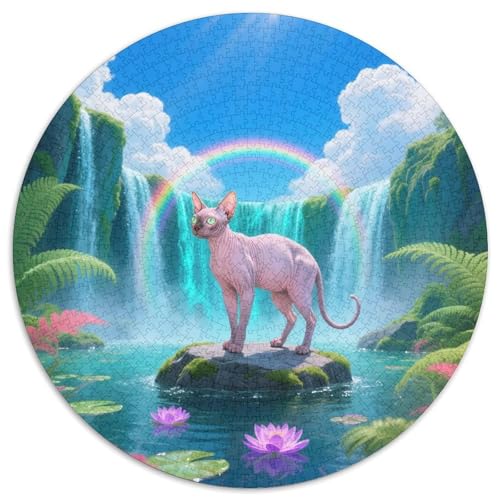 Sphynx 1000 Teile Puzzle Pet Katze Rundes Puzzle Für Erwachsene Und Kinder Pädagogisches Für Erwachsene Kinder Buntes Tier Stressabbau-Spielzeug 1000pcs (67.5x67.5cm) von OJASDBDJE