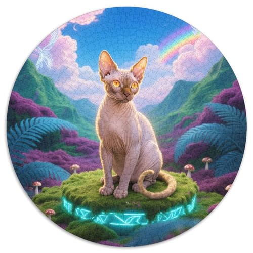 Sphynx 1000 Teile Puzzle Pet Katze Rundes Puzzle Geeignet Ab 12 Jahren Pädagogisches Für Erwachsene Kinder Buntes Tier Geschenke 1000pcs (67.5x67.5cm) von OJASDBDJE