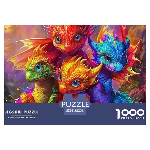 Süßer junger Drache 1000 Teile Puzzle Mythology Für Die Ganze Familie Entspannend Premium-Qualität Spielzeug Lernspiel 38x26cm/1000pcs von OJASDBDJE