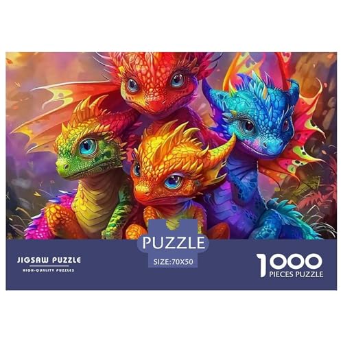 Süßer junger Drache 1000 Teile Puzzle Mythology Geschenke Für Frauen/Männer Entspannend Premium-Qualität Spielzeug Lernspiel 70x50cm/1000pcs von OJASDBDJE